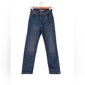 Levi's Wedgie Straight Ankle Jeans Size 24 High Rise Medium Wash Blue